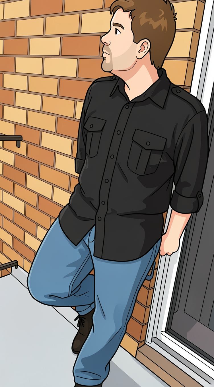 Illustrated portrait of the developer